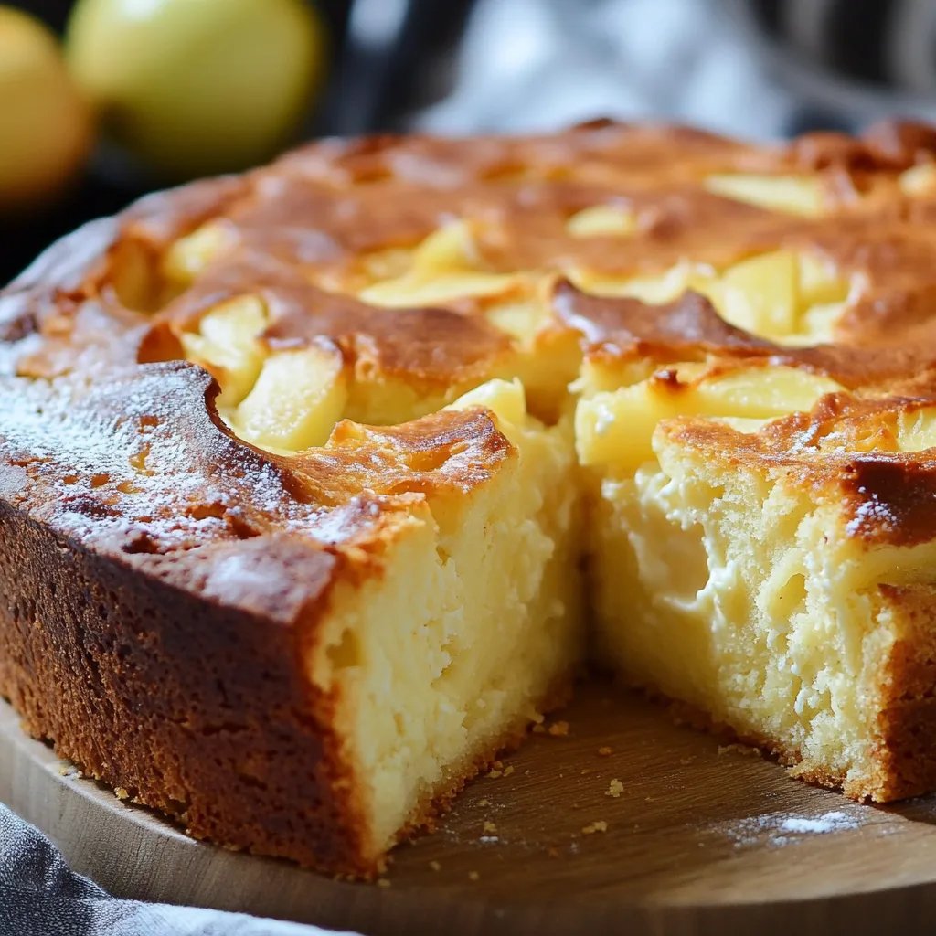Apfelkuchen mit Quark und Rührteig