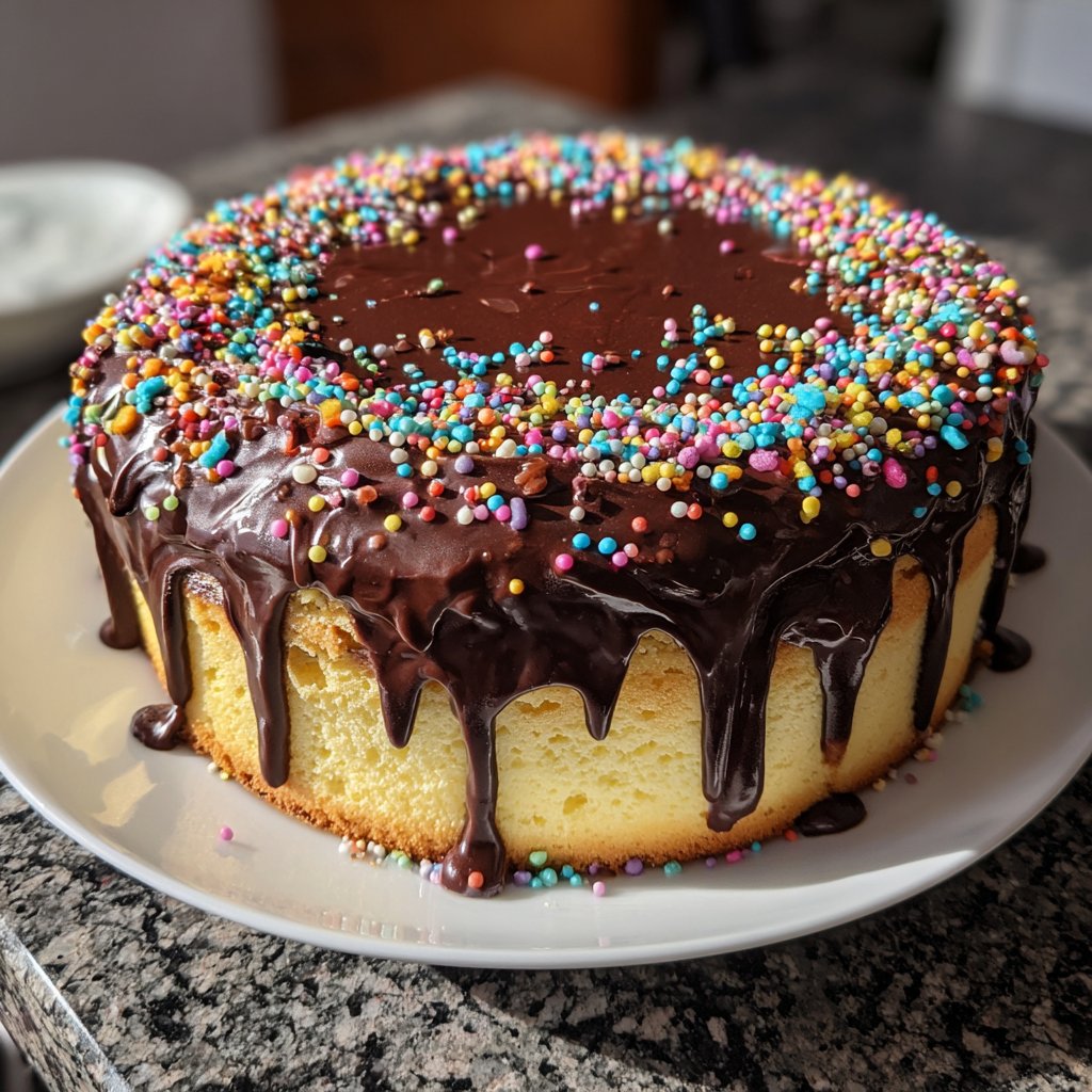 Geburtstagskuchen mit Schokorand