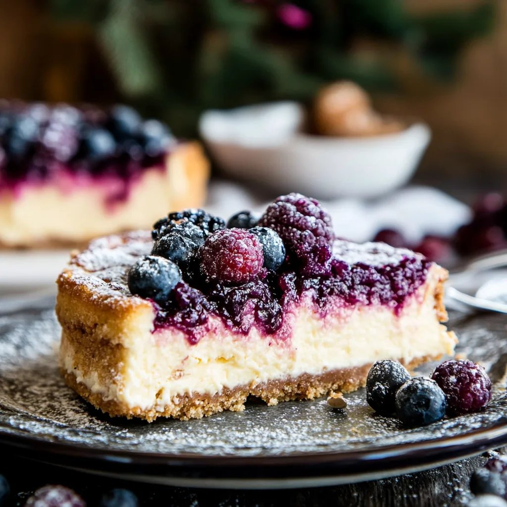 Spekulatius-Cheesecake mit Glühwein-Beeren