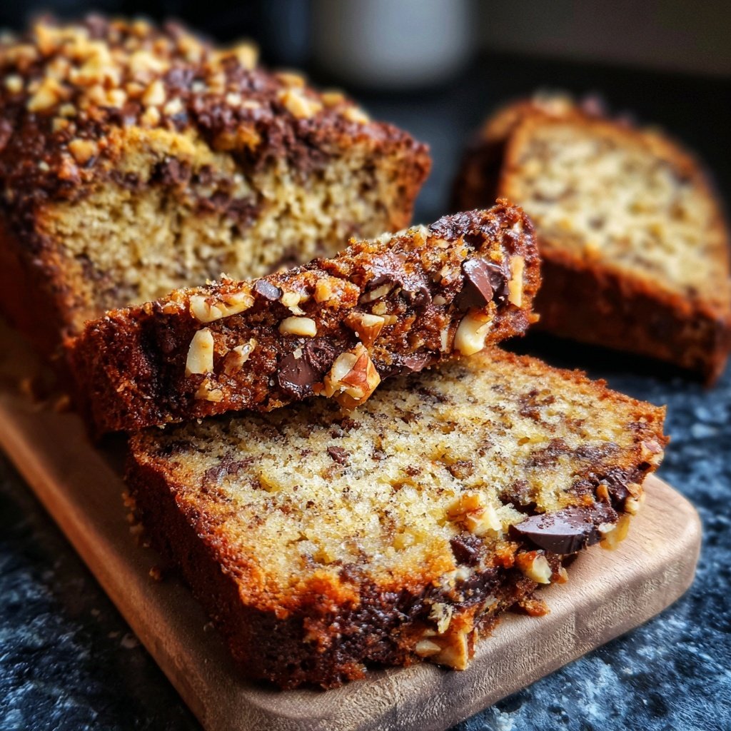 Bananenbrot mit Schokolade