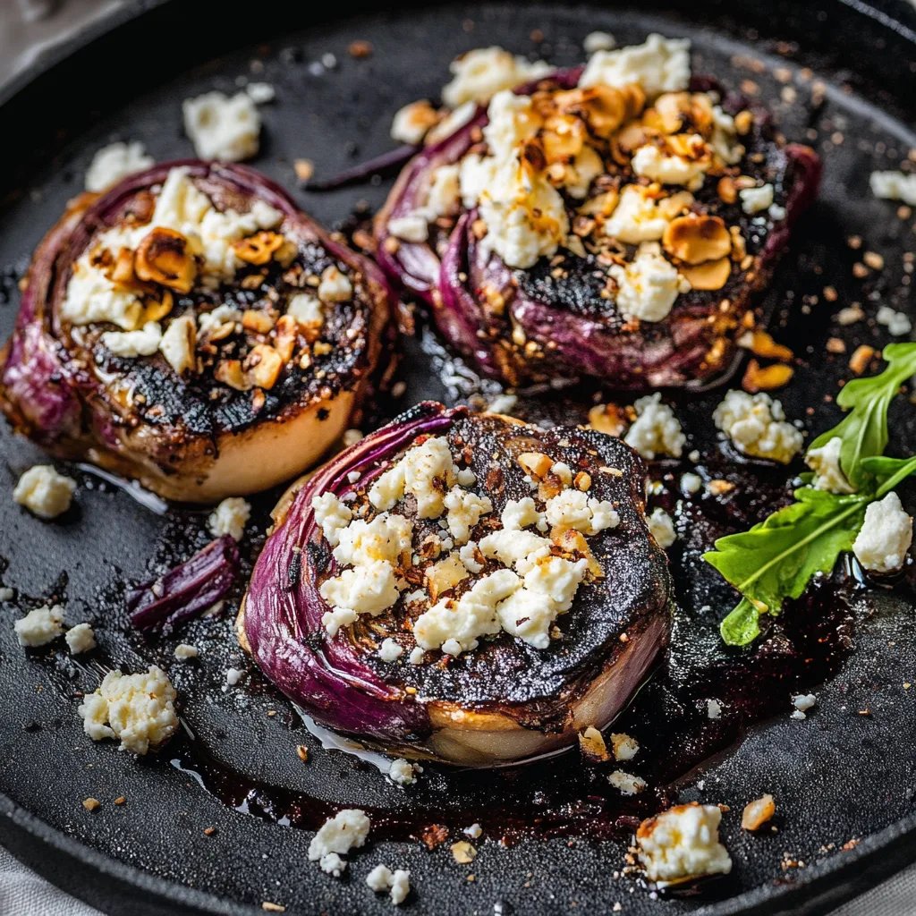 Rotkohlsteaks mit Feta und Walnüssen