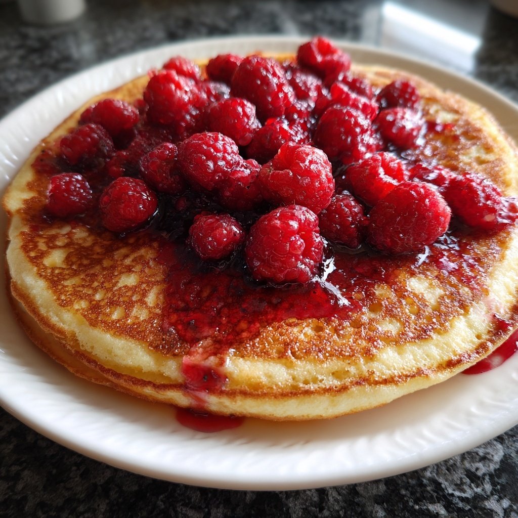 Pfannkuchen mit Himbeeren