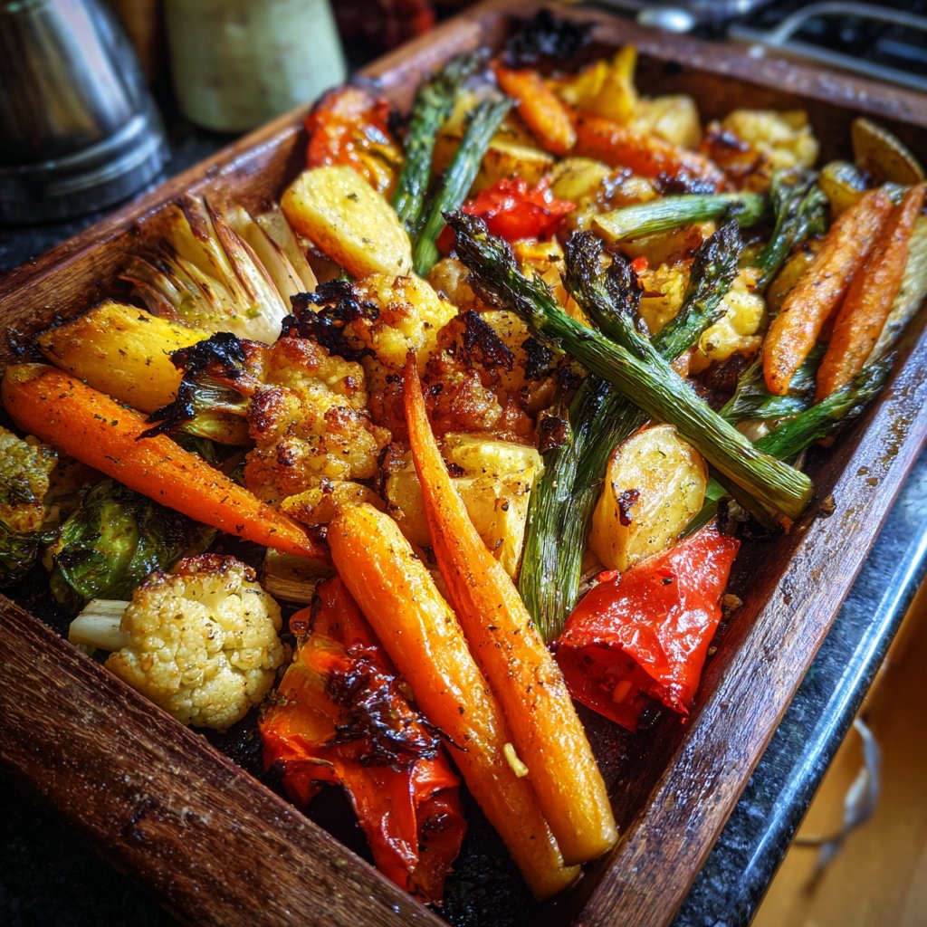 Mittagessen mit Ofengemüse