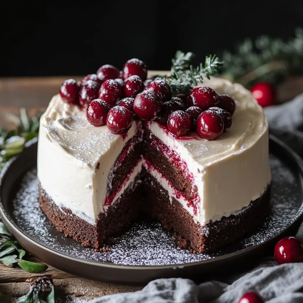 Lebkuchentorte mit Cranberries und Mascarpone Creme