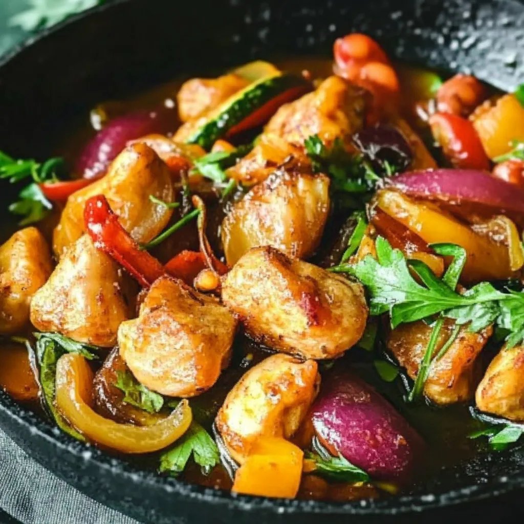 Gemüsepfanne mit Hähnchen