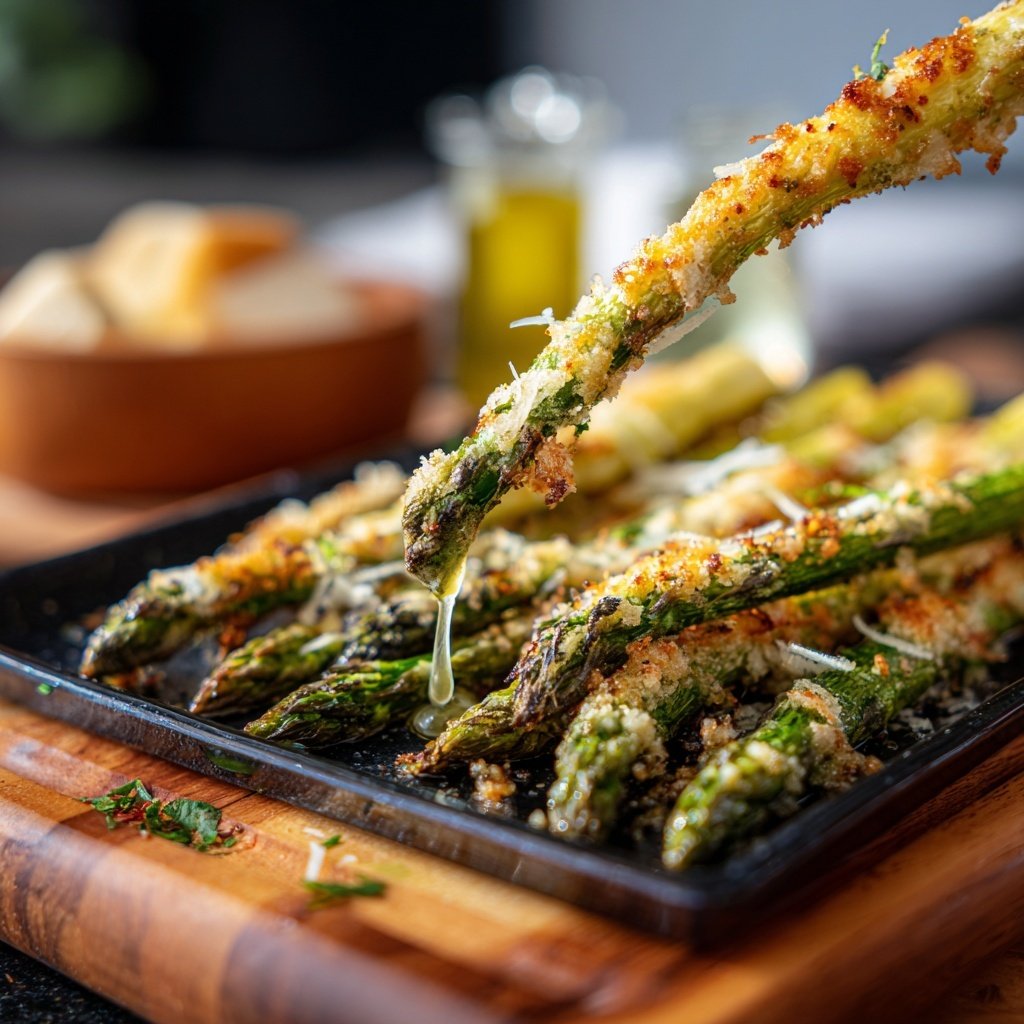 Grüner Spargel Mit Parmesan Kruste