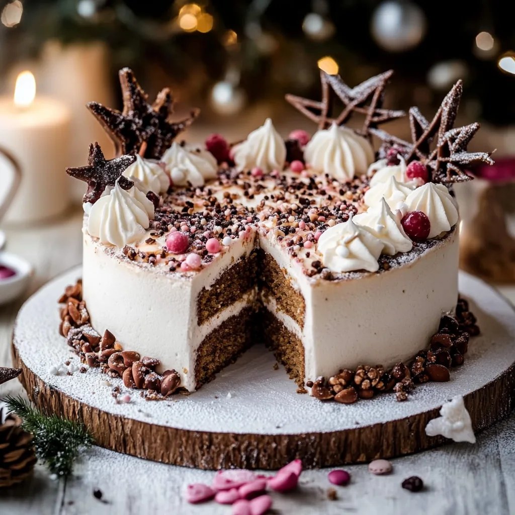 Rentier Torte zu Weihnachten mit Haselnüssen & Nougat