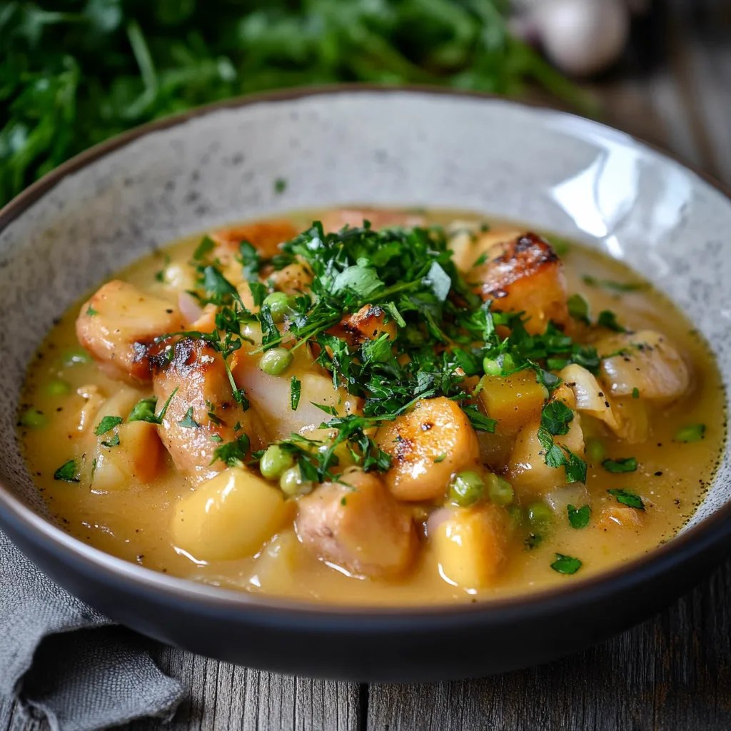 Kartoffeleintopf mit Würstchen