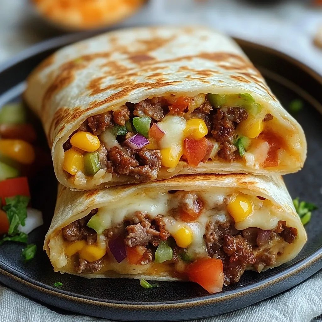Knusprige Cheeseburger Wraps