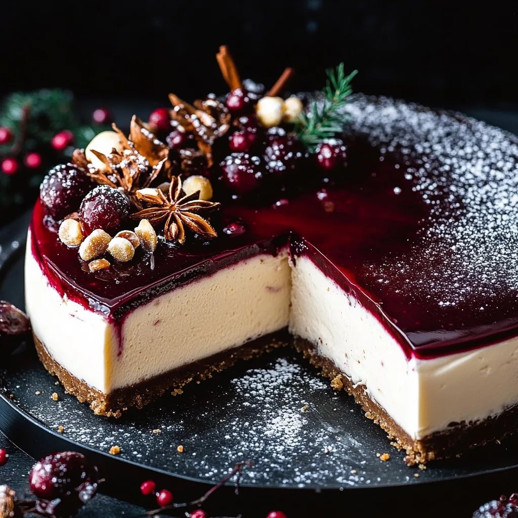 Risalamande Cheesecake mit Glühwein-Guss
