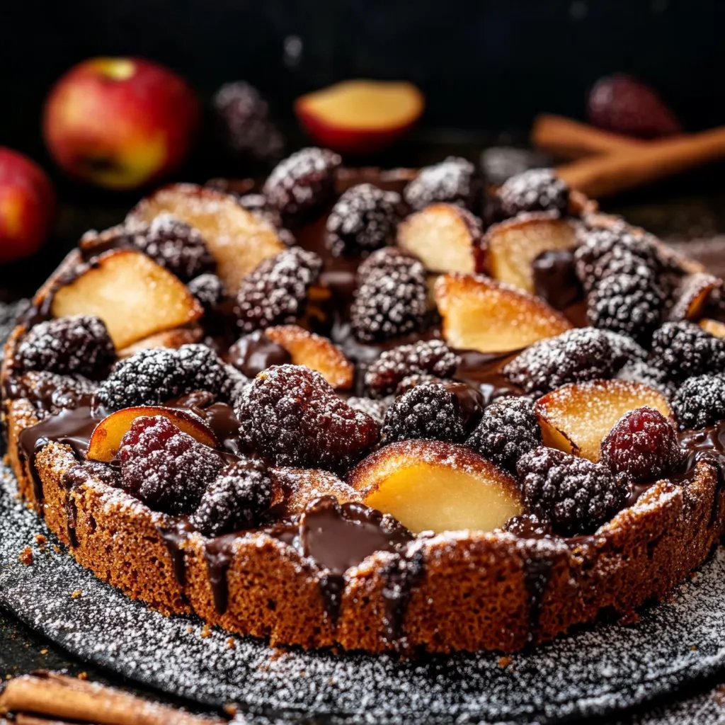 Bratapfelkuchen mit Schokolade