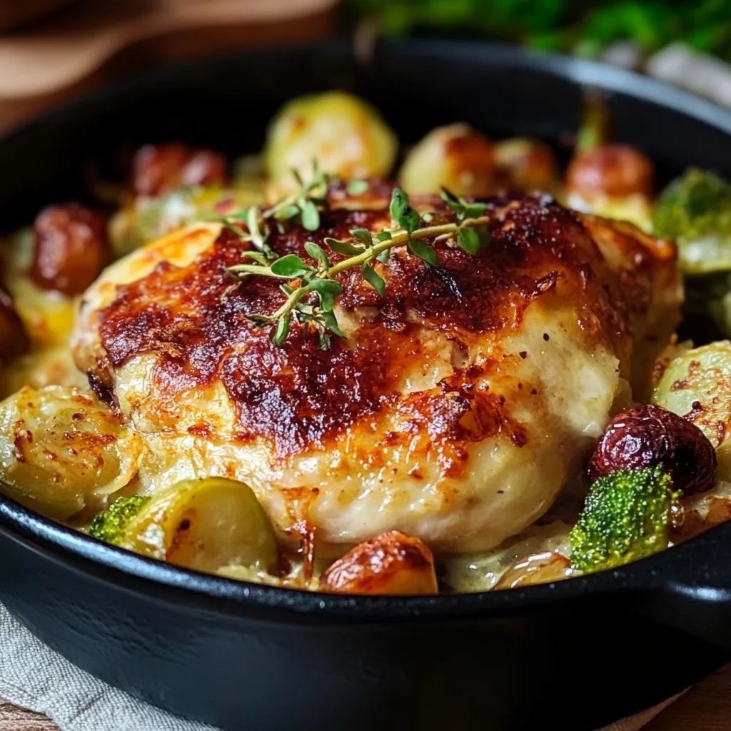 Rosenkohl-Auflauf mit Putenschinken