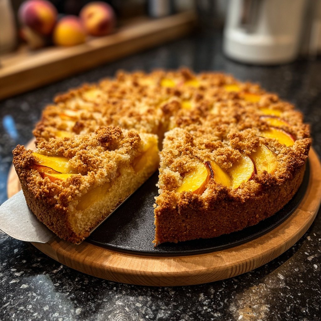 Streuselkuchen Mit Pfirsichen