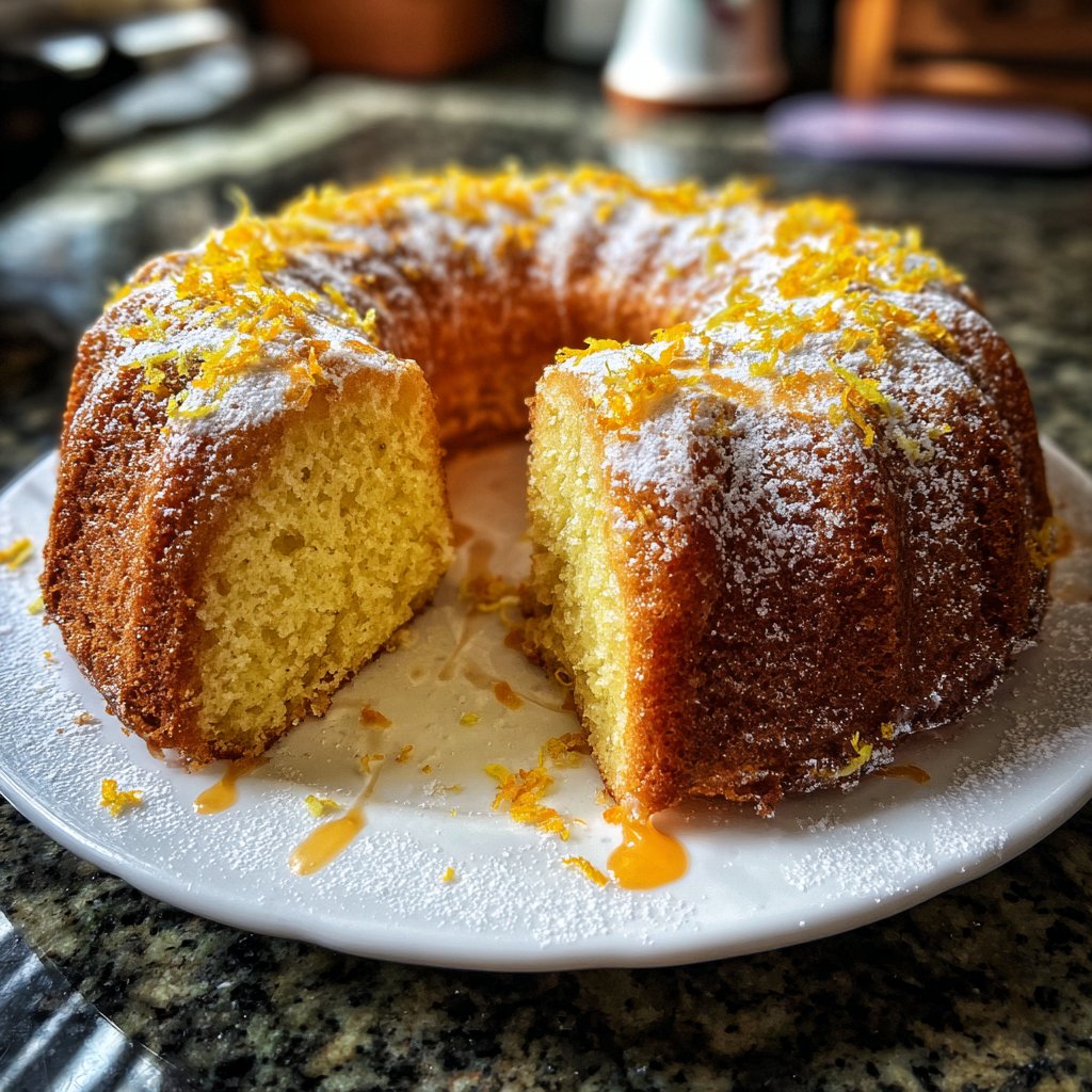 Zitronenkuchen mit Orangenabrieb